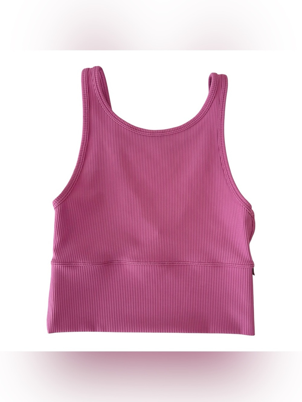 Lululemon Pink Ribbed Power Pivot Cropped Reversible Workout Tank Womens Small